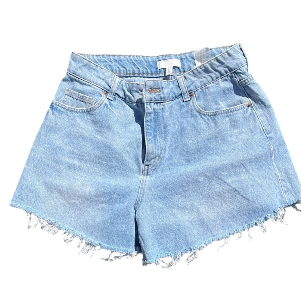 Women's Light Blue Denim Shorts Size 10 By H&M